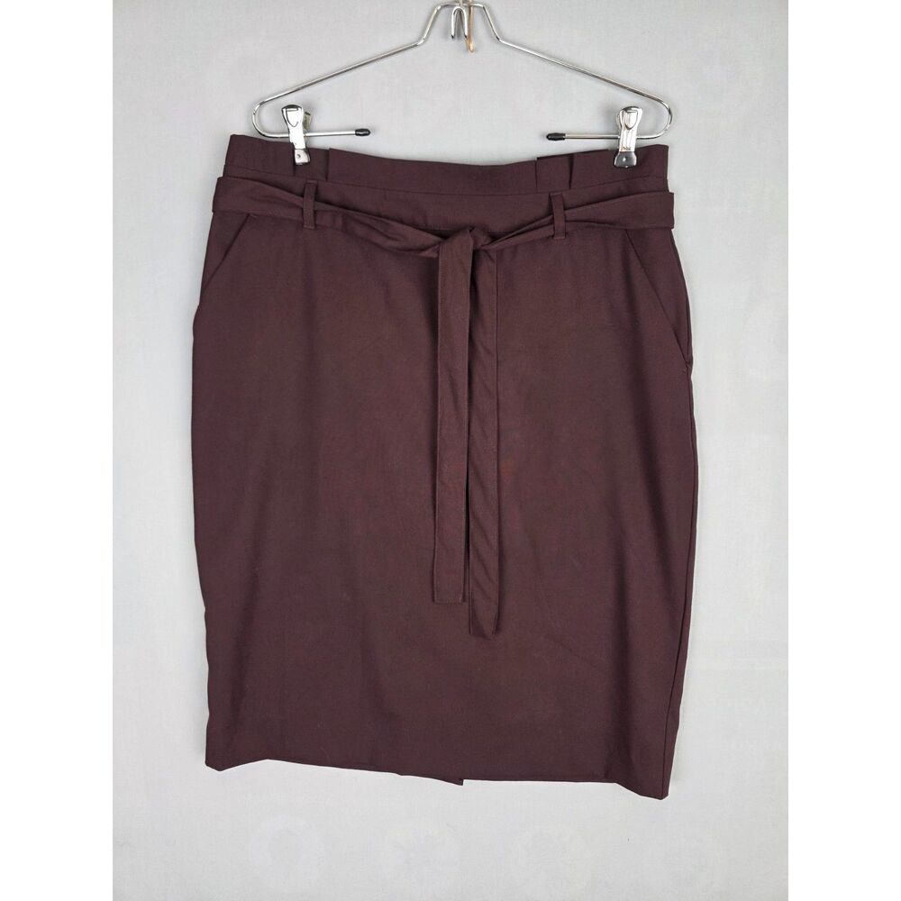 Banana Republic Purple Skirt Pencil Straight Ruffle Pockets Size 12 Petite